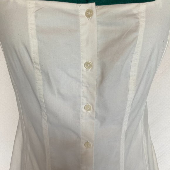Banana Republic White Sleeveless Button Front A-Line Dress sz 0 - Picture 8 of 14